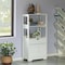 Basicwise Tall Freestanding Wooden Cabinet Organizer, with 2 Open shelves, A drawer and 2 Door Cabinet, White QI004614 - alternate 3